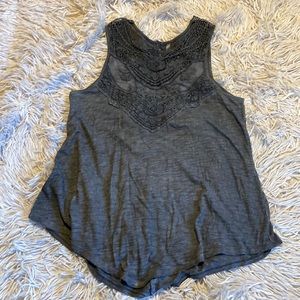 Women’s gray lace Vanity tank top